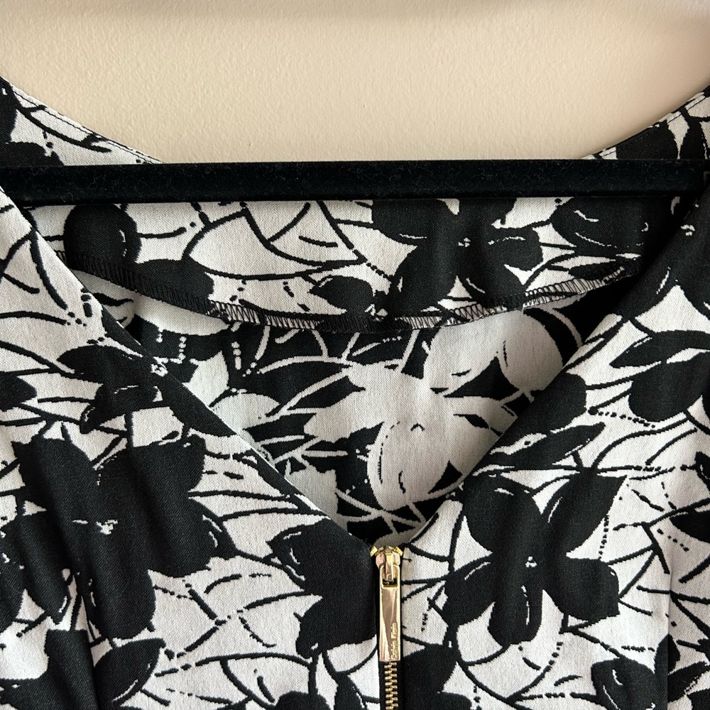 Calvin Klein Black and White Sheath Midi Dress - Picture 7 of 7
